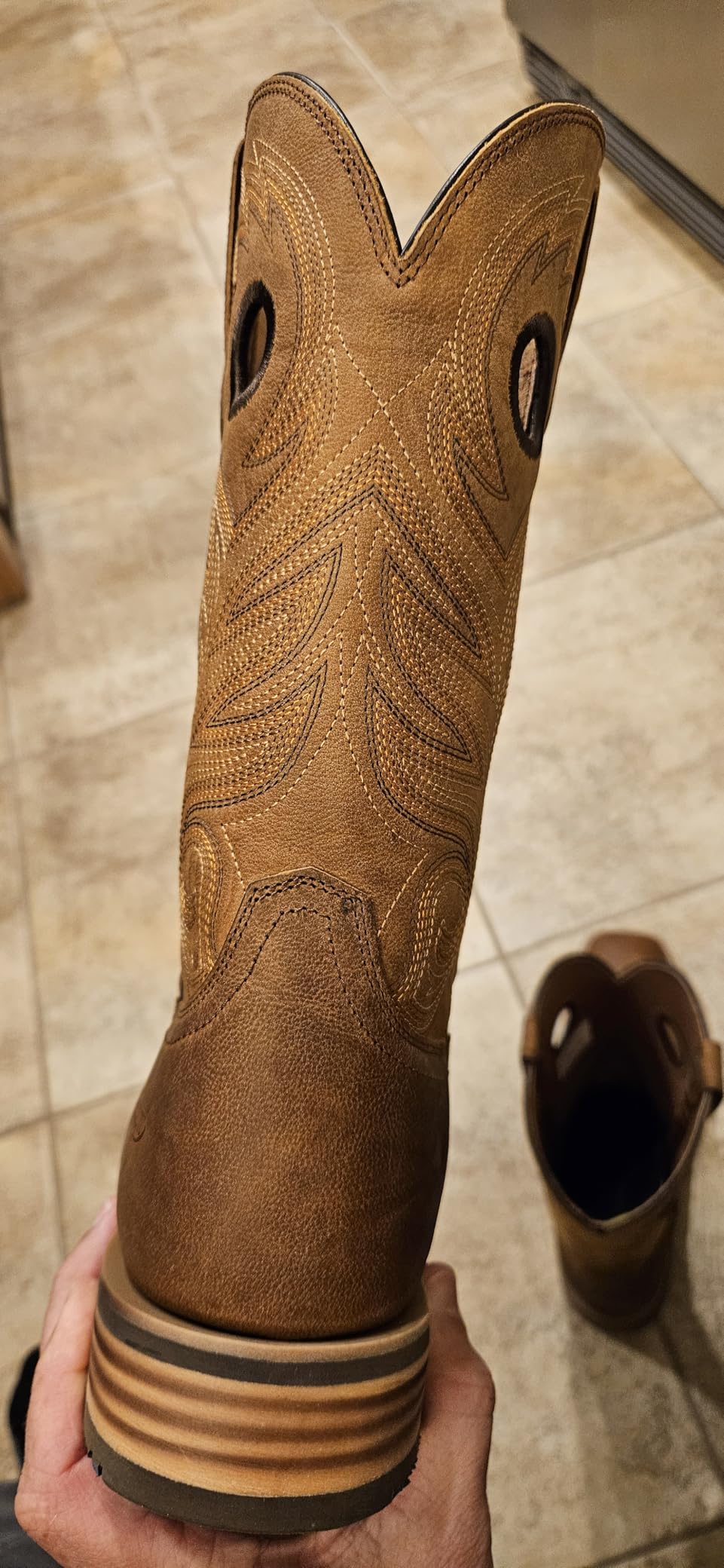 Palitutu Cowboy Boots for Men, Full-Grain Cowhide, Square Toe Western Boot customer photo 1