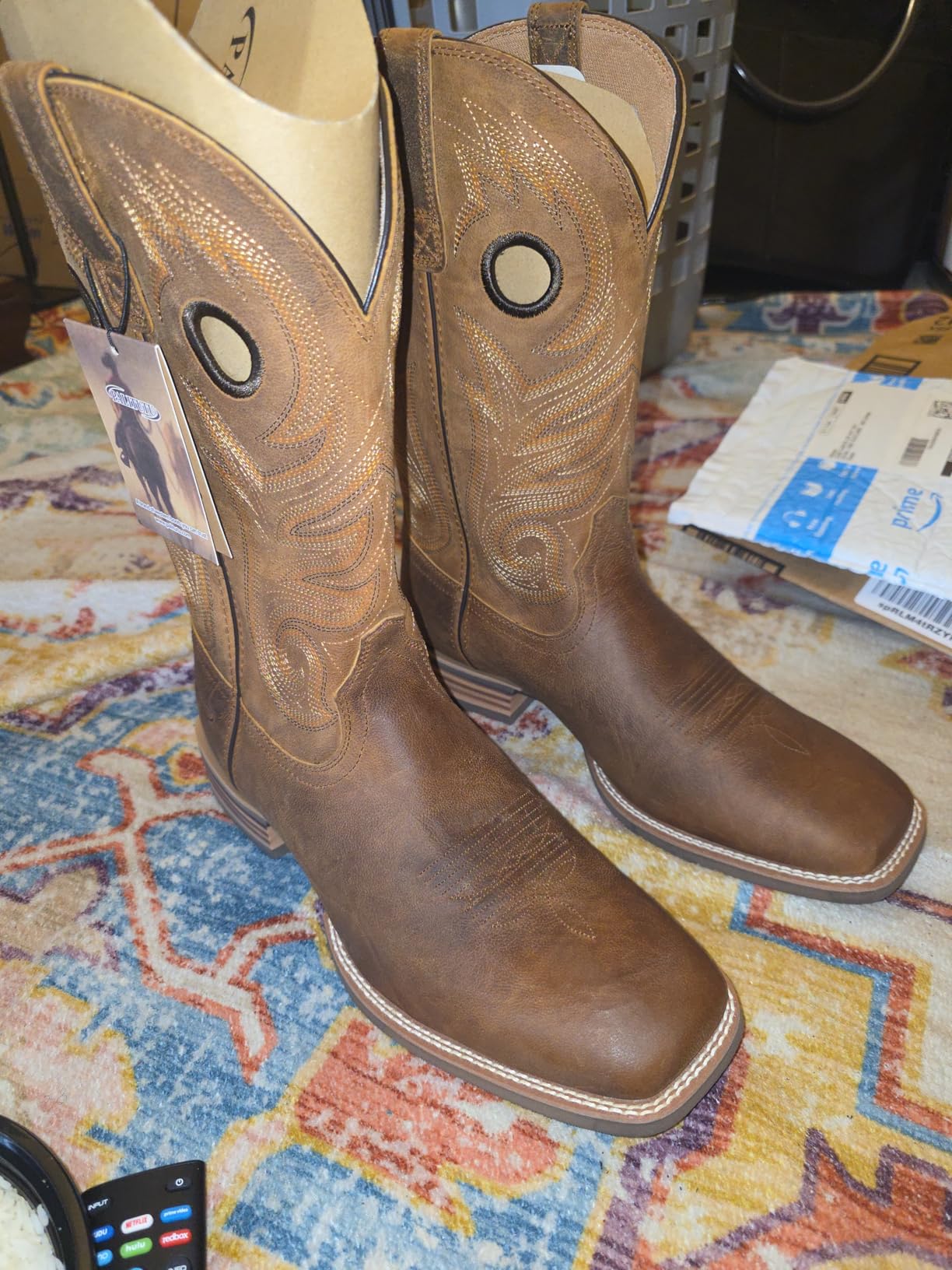 Palitutu Cowboy Boots for Men, Full-Grain Cowhide, Square Toe Western Boot customer photo 2
