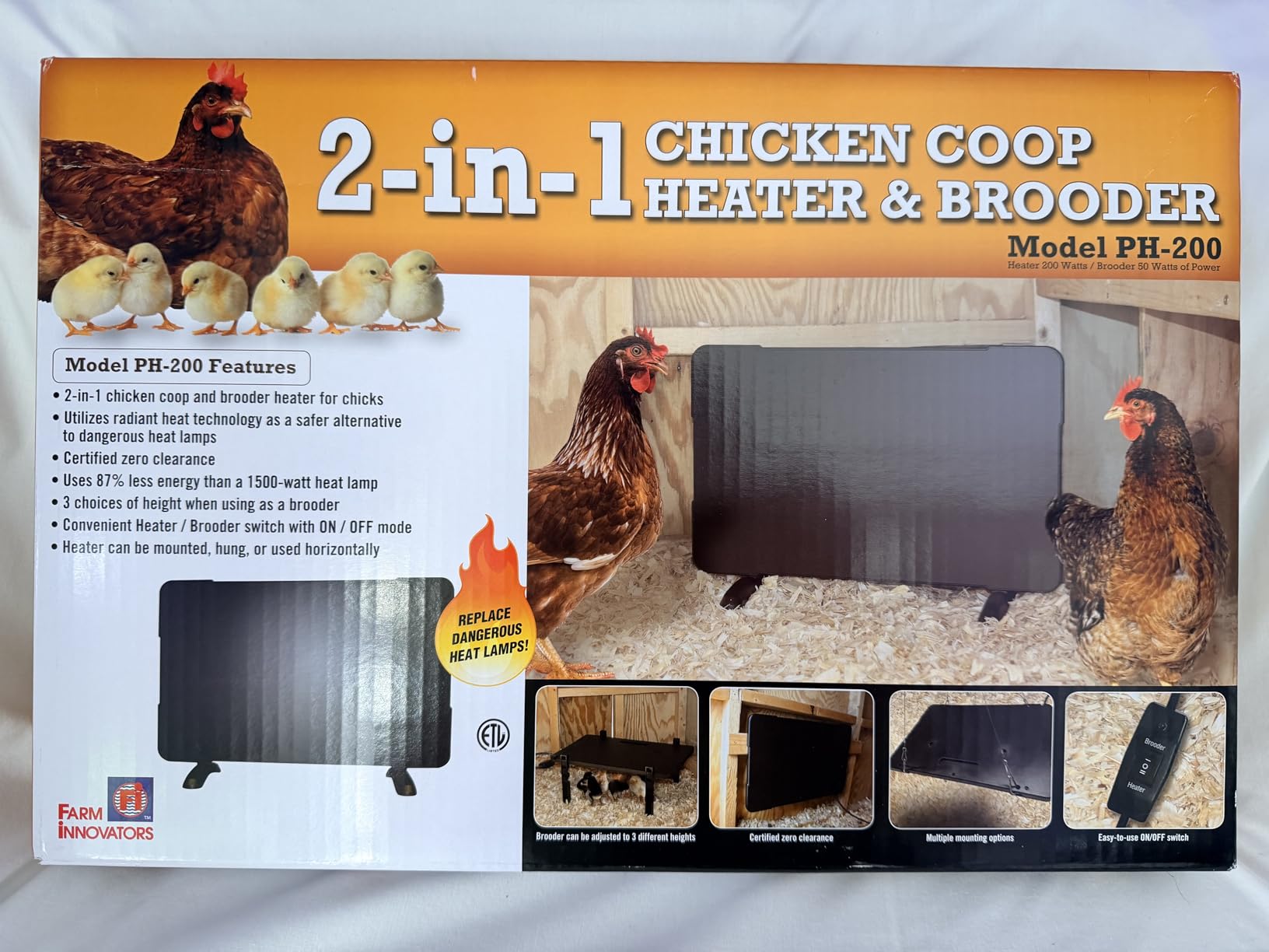 Farm Innovators 2-in-1 Radiant Chicken Coop Panel Heater, 200 Watts customer photo 2