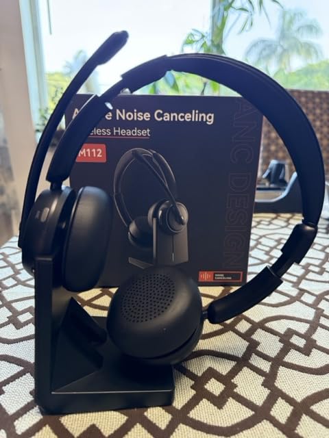 Upgrade ANC & ENC Wireless Headset with Mic for Work(Flip-to-Mute & Dongle) customer photo 2