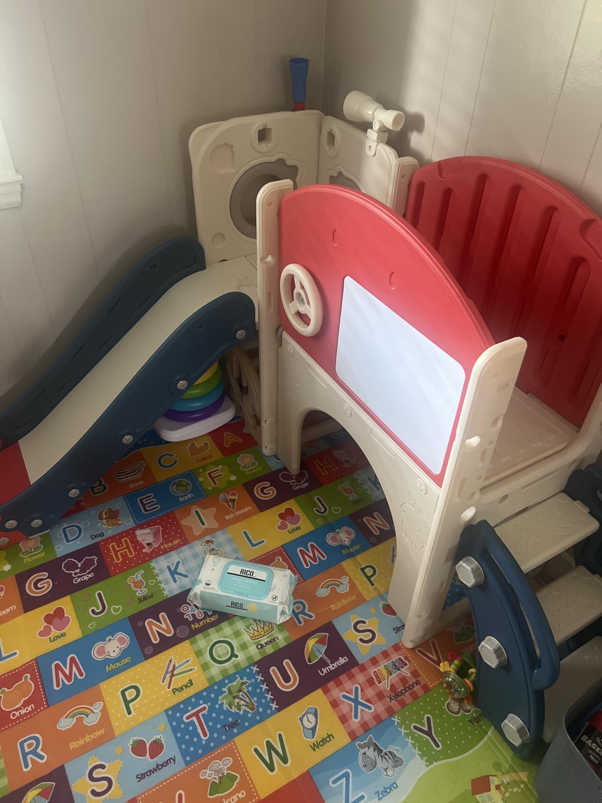 67i Toddler Slide Set, 8-in-1 with Hoop, Golf & Drawing Board (Red Blue) customer photo 1