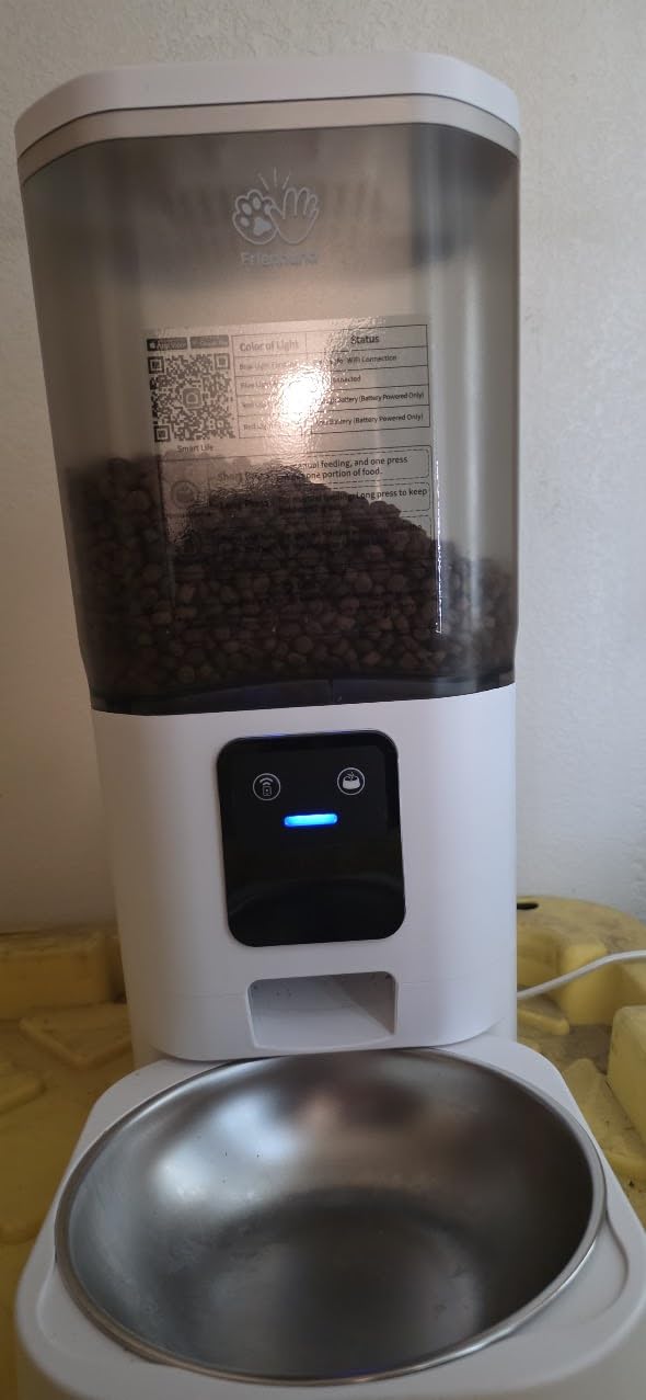 Frienhund Timed Automatic Cat Feeder 2 Cats with Slow Feed: Dual Automatic Dog Feeder with Information Visualization, Programmable Auto Cat Food Dispenser for Multiple Pets,Detachable for Clean-29 Cup customer photo 1