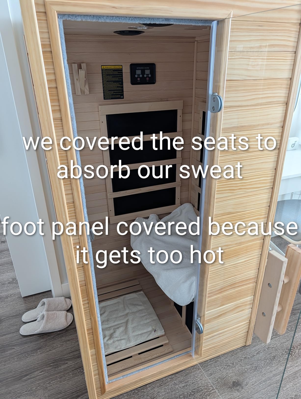 Far Infrared Sauna for 1 Person - 1050W Fast Heating, Canadian Hemlock Wood Home Sauna with Bluetooth Speaker, Chromotherapy & Oxygen Ionizer Easy Assembly Indoor Sauna for Relaxation, Detox, Home Gym customer photo 2