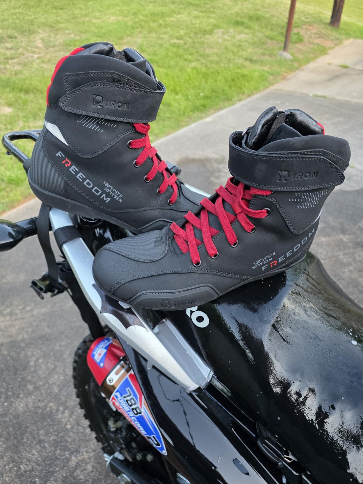 RIDEIRON Motorcycle Shoes Men CE Certified Protective Riding Boots with Anti-Slip Sole Side Zipper Road Street Motocross customer photo 1