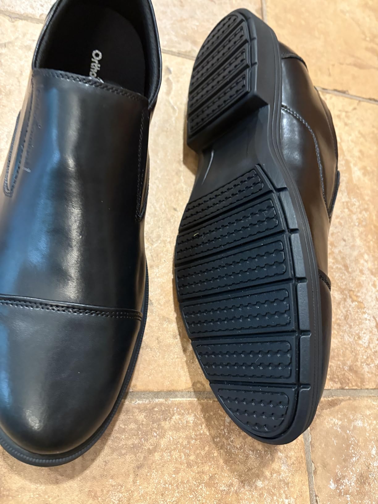Men's Orthopedic Business Leather Dress Shoes: Comfortable Arch Support Plantar Fasciitis Formal Tuxedo Oxford, Casual Fashion Modern Wingtip Slip On Loafers for Foot and Ankle Pain Relief customer photo 1