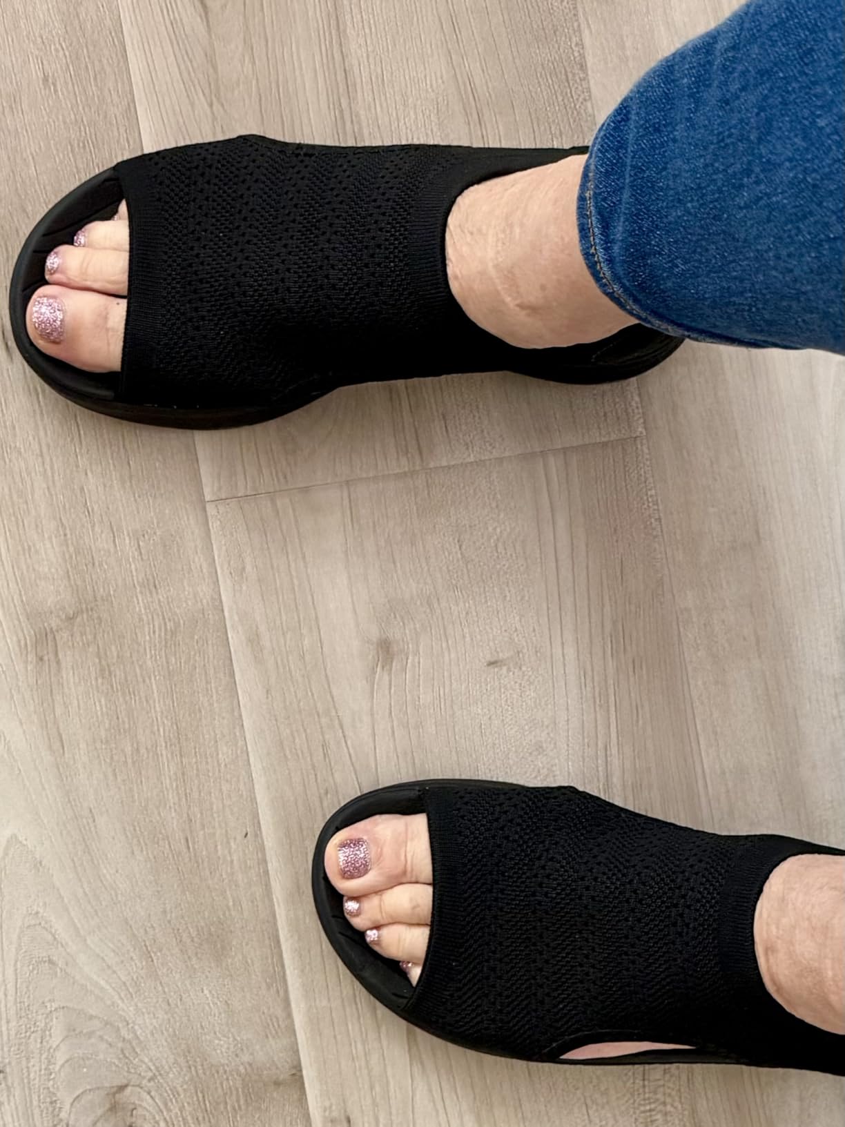 Women Arch Support Orthotic Walking Sandals Open Toe Adjustable Ankle Strap customer photo 1
