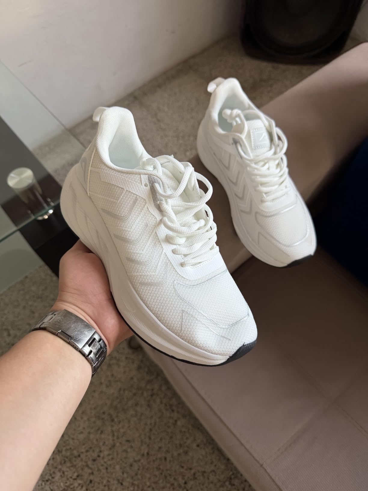 HARENCE Womens Sneakers Tennis Shoes: Comfortable Breathable Non Slip Casual Athletic Walking Shoes for Gym Workout customer photo 1