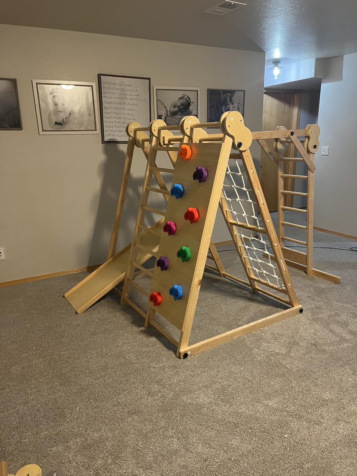 Avenlur 8-in-1 Indoor Play Gym – Toddler Jungle Gym for Kids Ages 2–6 – Indoor Playground Wooden Climbing Playset with Slide, Monkey Bars, Ladder, Rope Ladder, Rock Climbing, Swing, Rings, Disc Swing customer photo 2