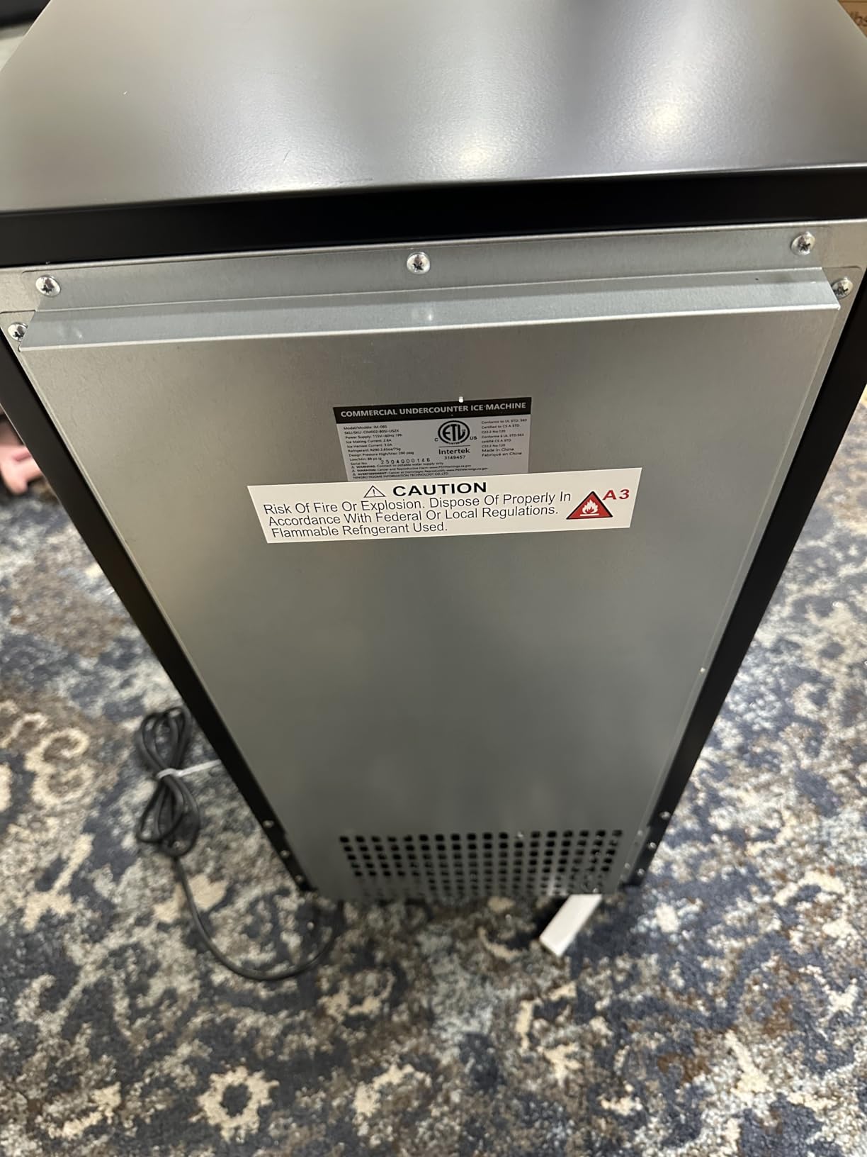 ICYGLEE Commercial Under Counter Ice Maker with Drain Pump, 100Lbs Daily customer photo 2