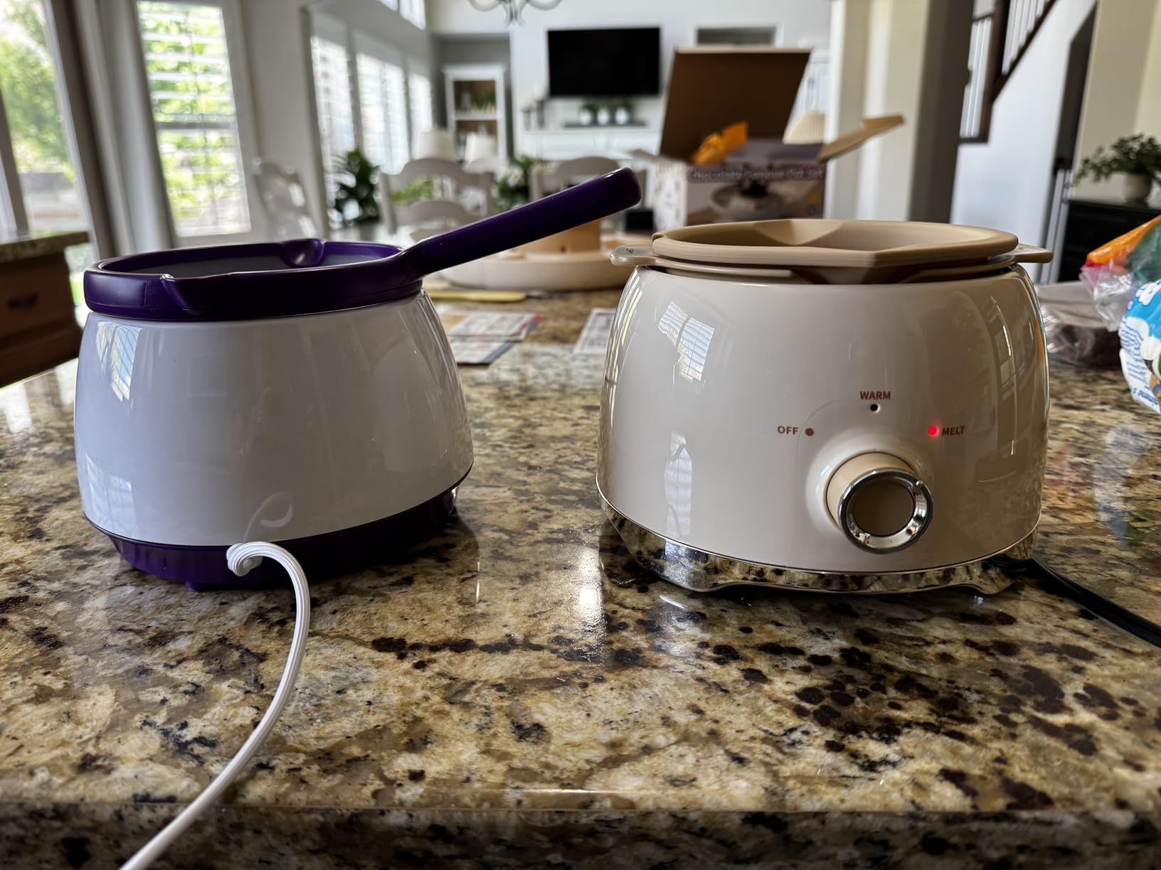LUSHYUM Electric Chocolate Fondue Pot Set, 4-Cup Chocolate, Rotating Tray customer photo 2