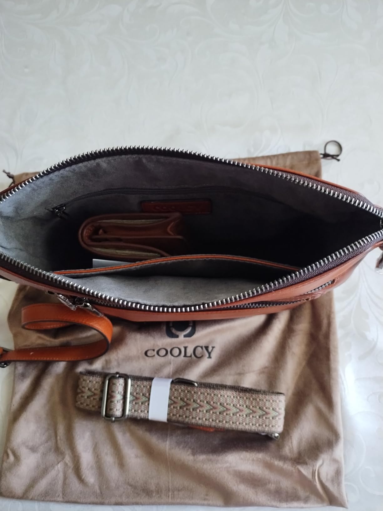 COOLCY Genuine Leather Crossbody Bags for Women Purses and Handbags for Ladies with Multiple Pockets Shoulder Satchel Bag customer photo 2