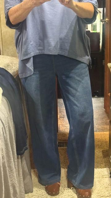 DLOODA Women's Stretchy Wide Leg Jeans High Waisted Denim Pants customer photo 1