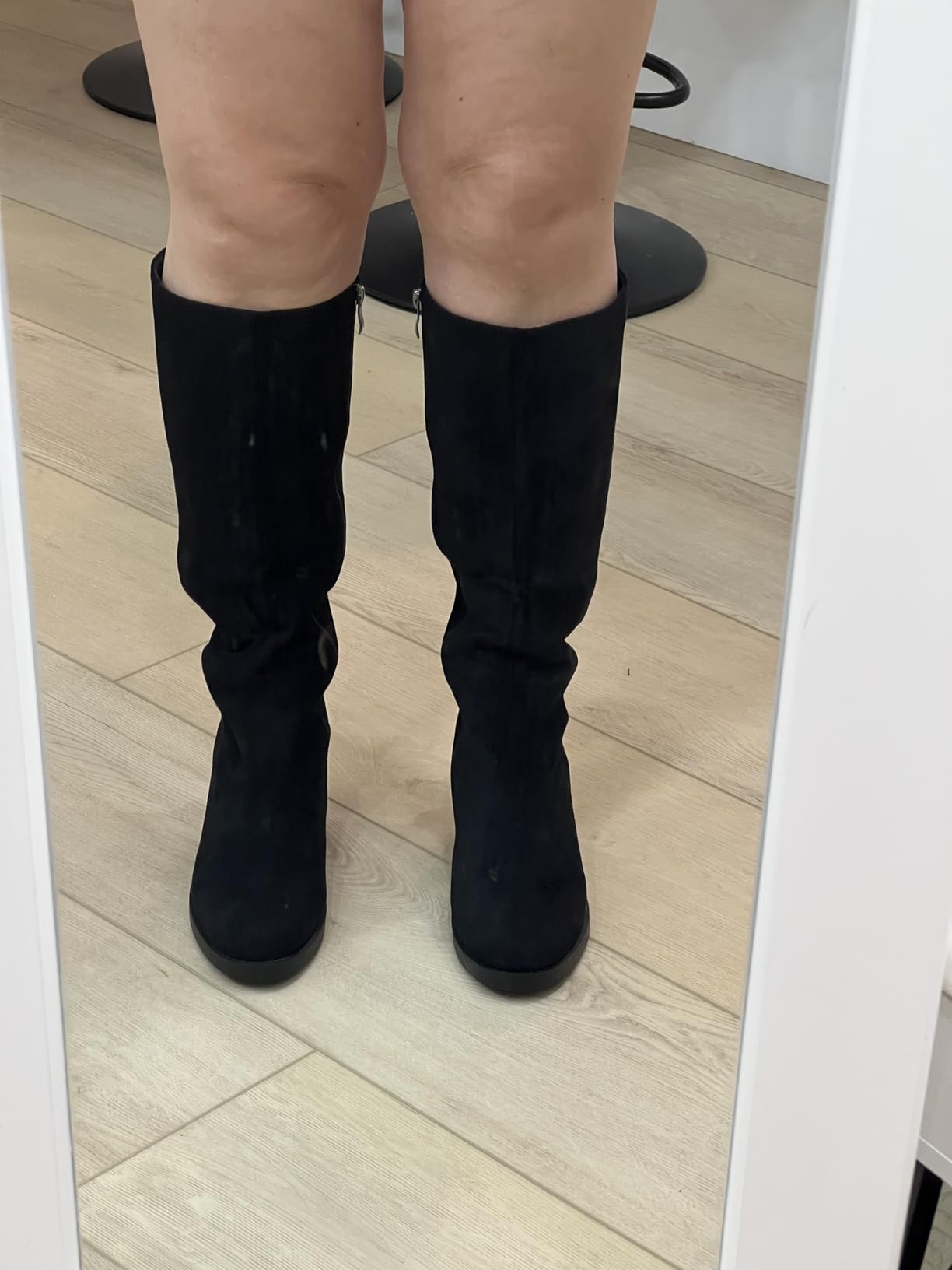 Easyfox Womens Knee High Boots Chunky Low Heel Round Toe Tall Long Boots customer photo 2