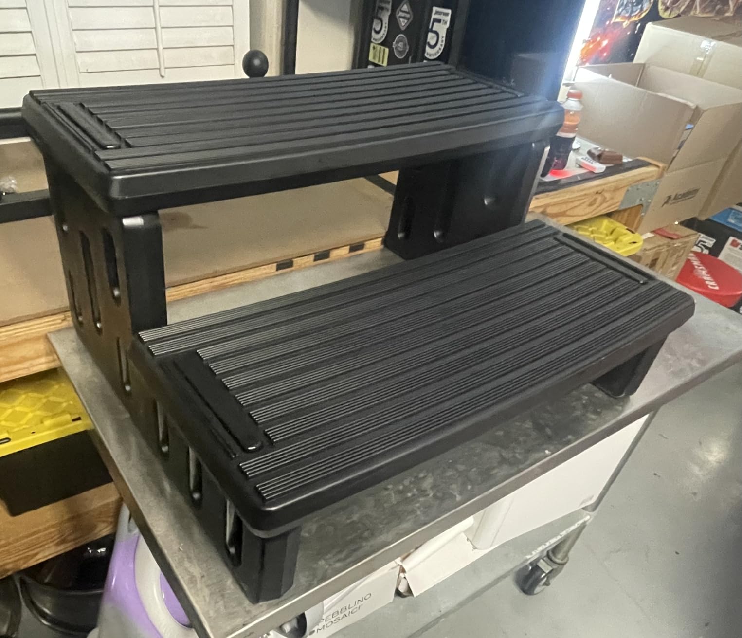 Hot Tub Steps, Non-Slip 2 Step Spa Stairs for Outdoor & Indoor, Gray customer photo 2