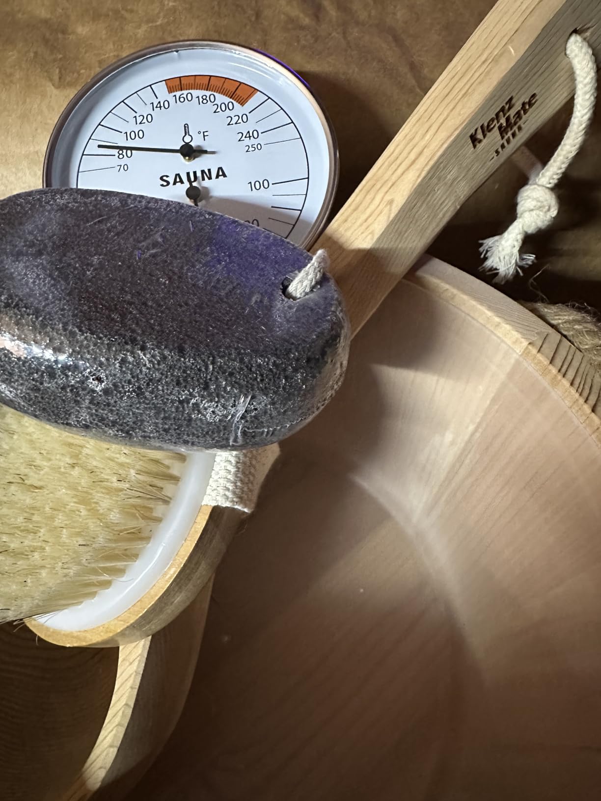 6 Pcs Sauna Accessories Kit, Wooden Sauna Bucket and Ladle Set, Handmade customer photo 2