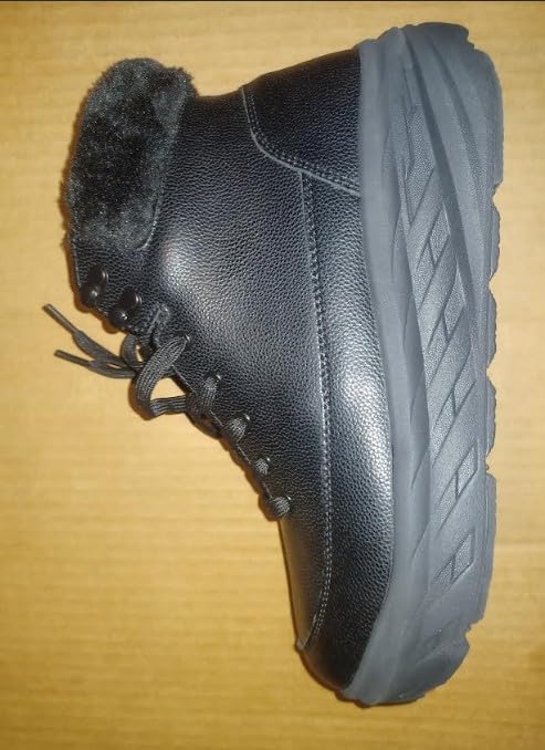 Women's Orthopedic Diabetic Winter Boots: Wide Toe Box Comfortable Arch Support Plantar Fasciitis Leather Oxfords Shoes, Casual Warm Walking Snow Ankle Mid Boots for Neuropathy and Heel Pain Relief customer photo 1