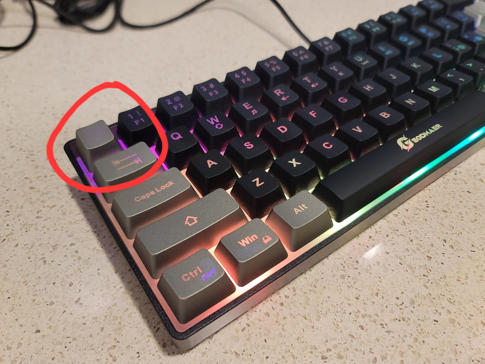 GEODMAER 65% Gaming Keyboard and Mouse Combo, RGB Backlit Keyboard + 7200 DPI Gaming Mouse, Ultra-Compact Anti-Ghosting Wired Keyboard and Mouse for PC Laptop Gamer customer photo 1