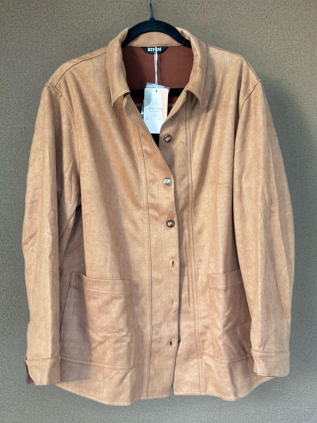BTFBM Fall Fashion Faux Suede Jacket Women Winter Clothing customer photo 1