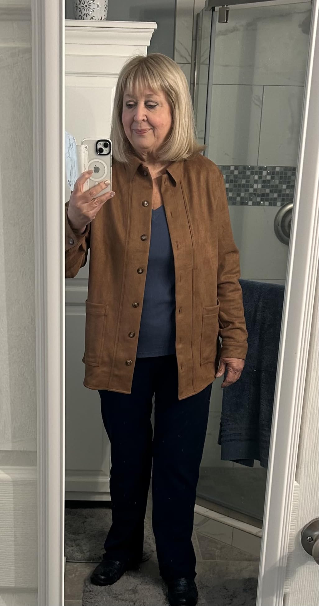 BTFBM Fall Fashion Faux Suede Jacket Women Winter Clothing customer photo 2