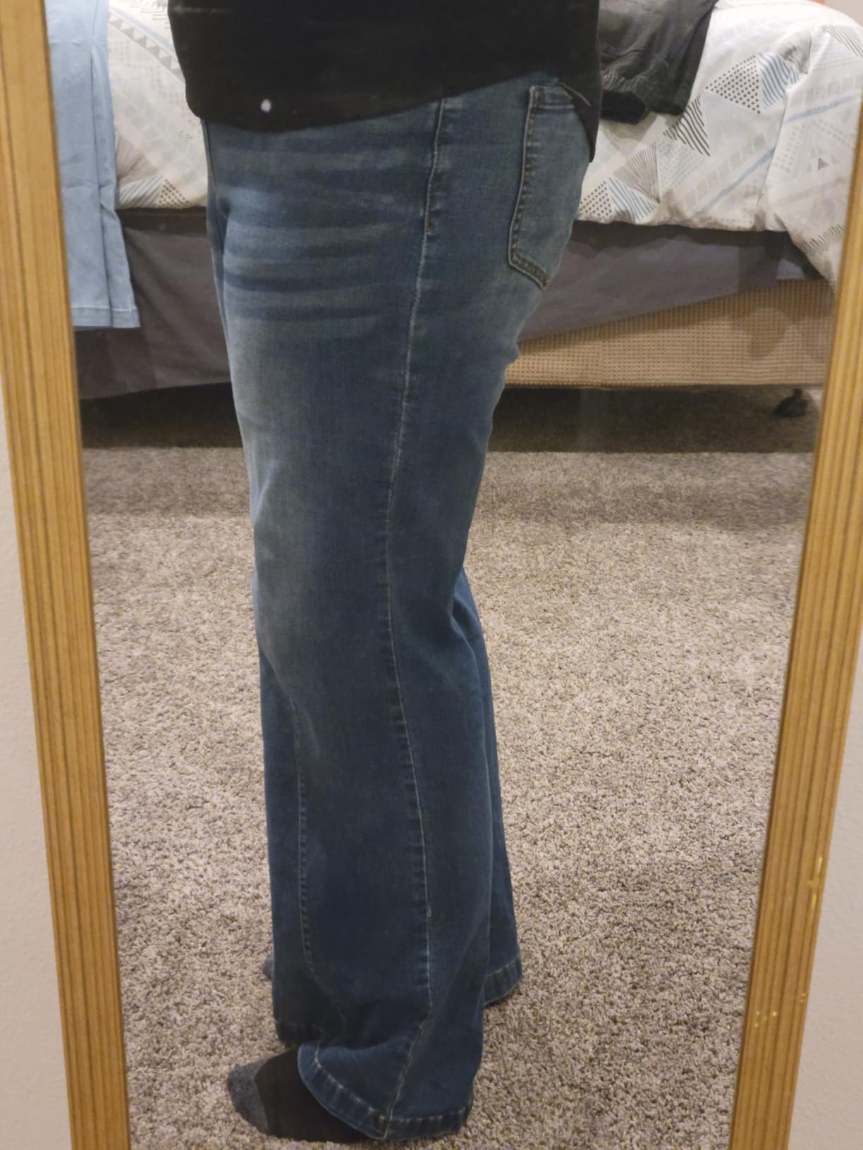 GRAPENT Womens Wide Leg Jeans High Rise Pull On Elastic Waist Denim Pants customer photo 2