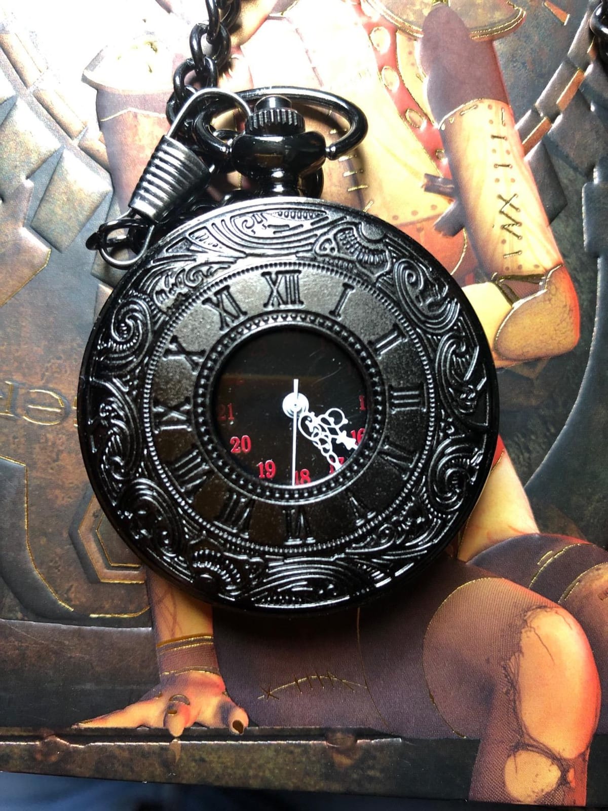 MJSCPHBJK Vintage Pocket Watch for Men Roman Numerals Scale Quartz Pocket Watches with Chain for Xmas Fathers Day Gift customer photo 1