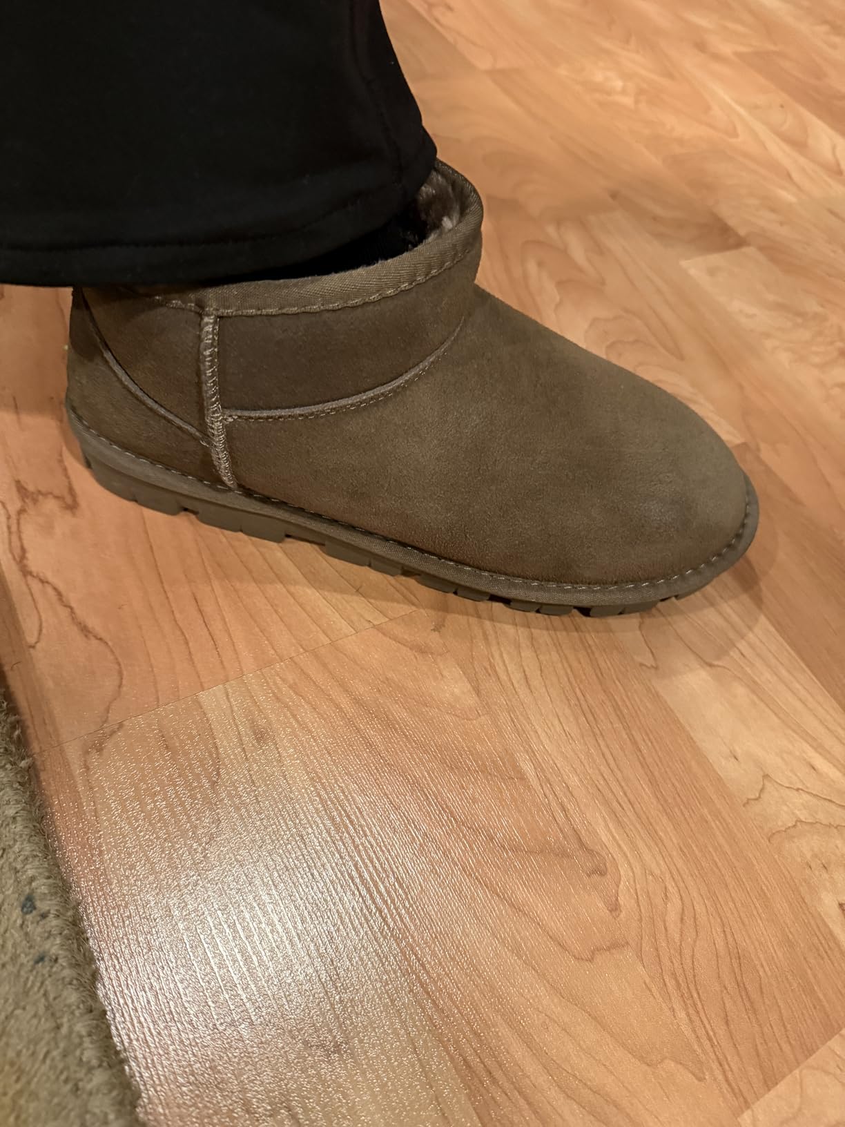 100% Genuine Leather Womens Boots Fur-Lined Waterproof Ankle Boots customer photo 2