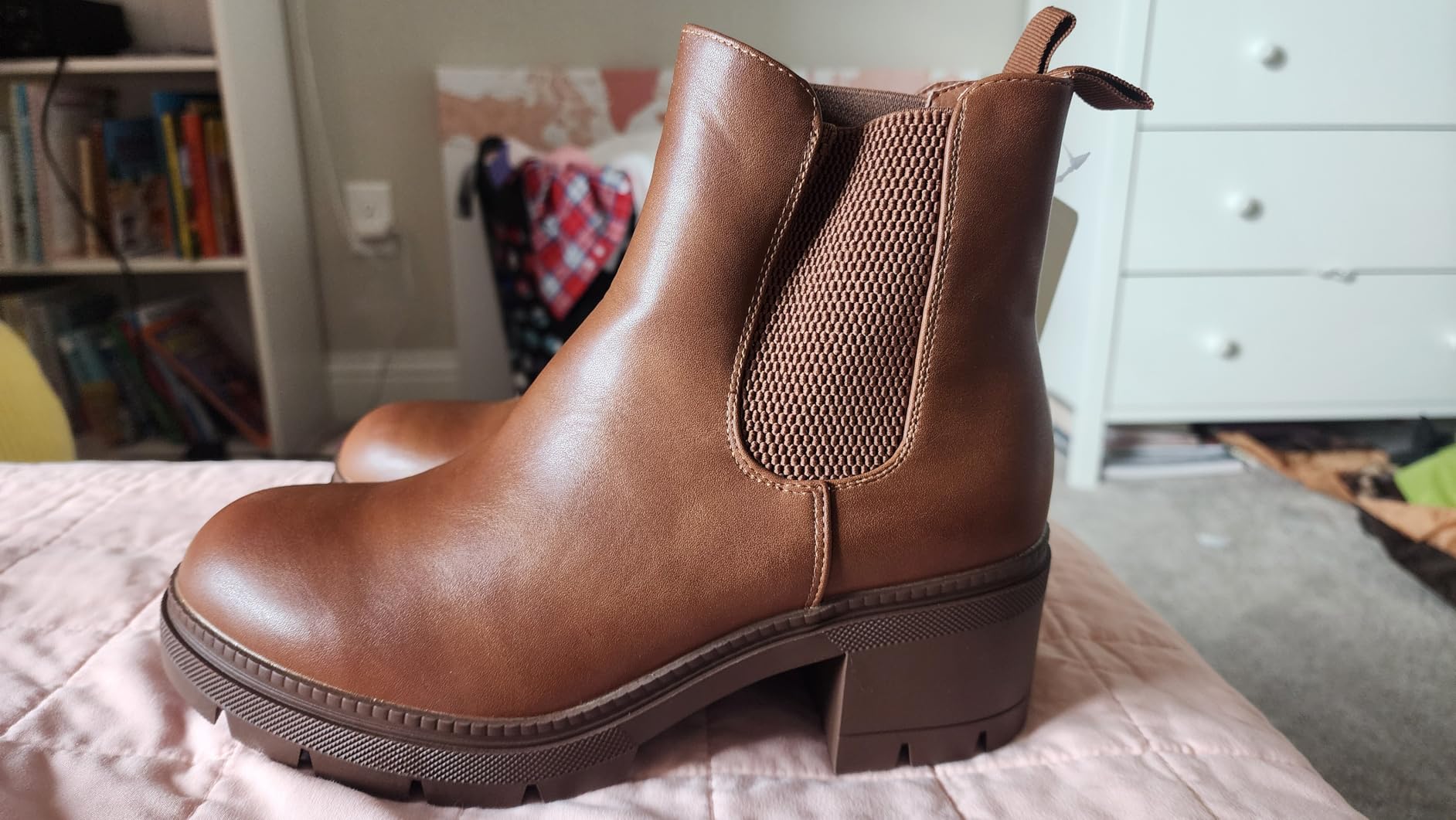 DOBOLIN Womens Wide Width Slip On Chelsea Ankle Boots customer photo 1
