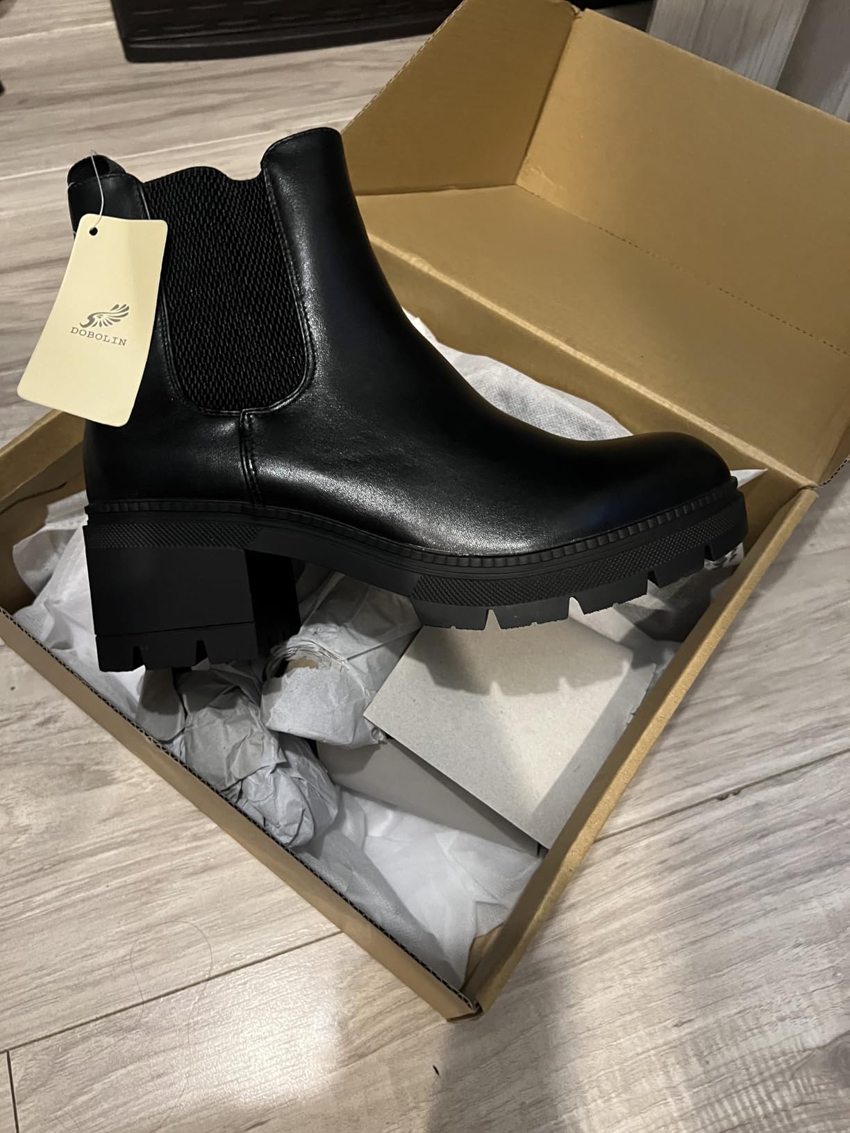 DOBOLIN Womens Wide Width Slip On Chelsea Ankle Boots customer photo 2