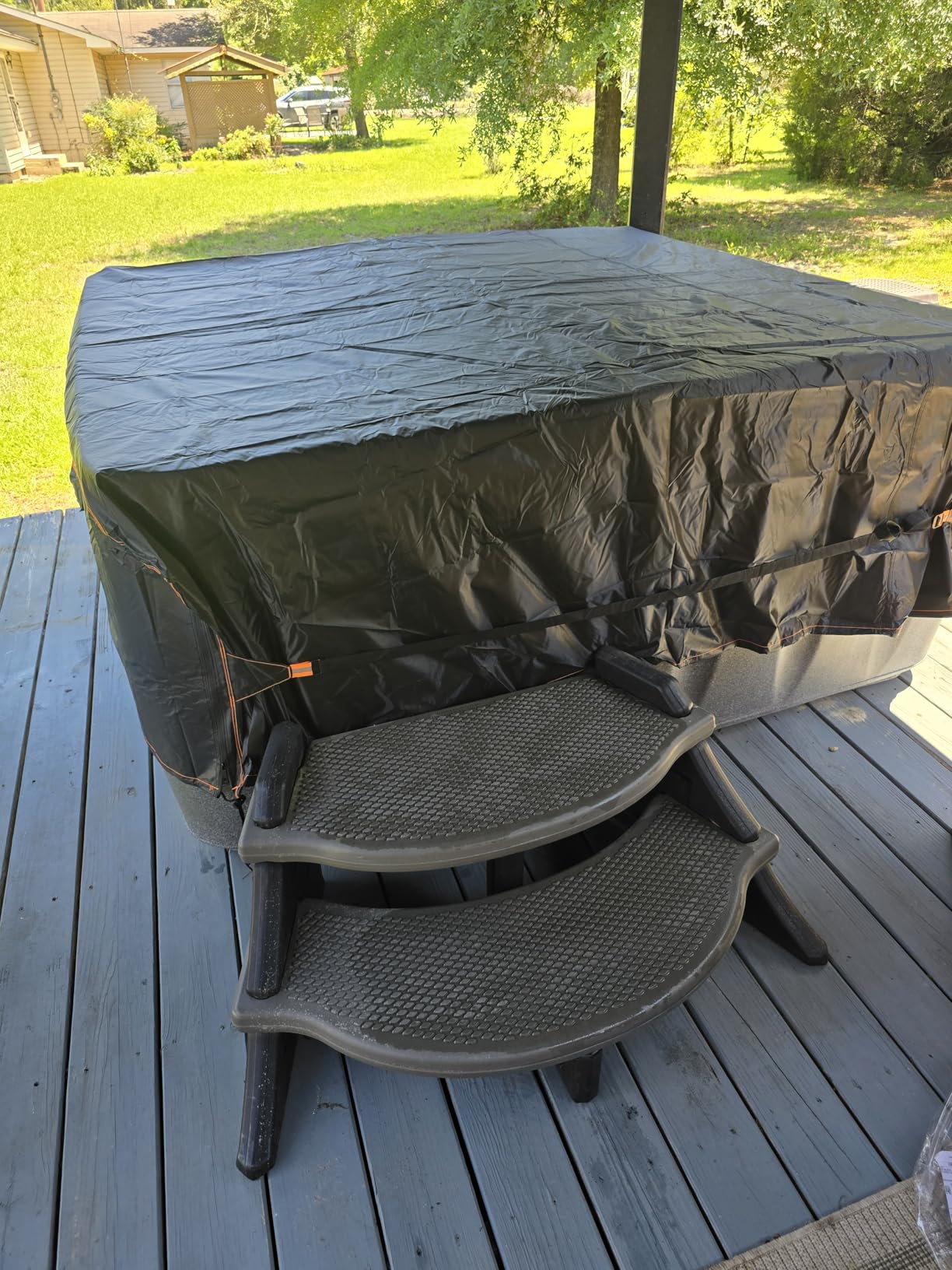 Enzeno Outdoor Hot Tub SPA Cover,Protector Jacuzzi Cover Waterproof 88x88in customer photo 2