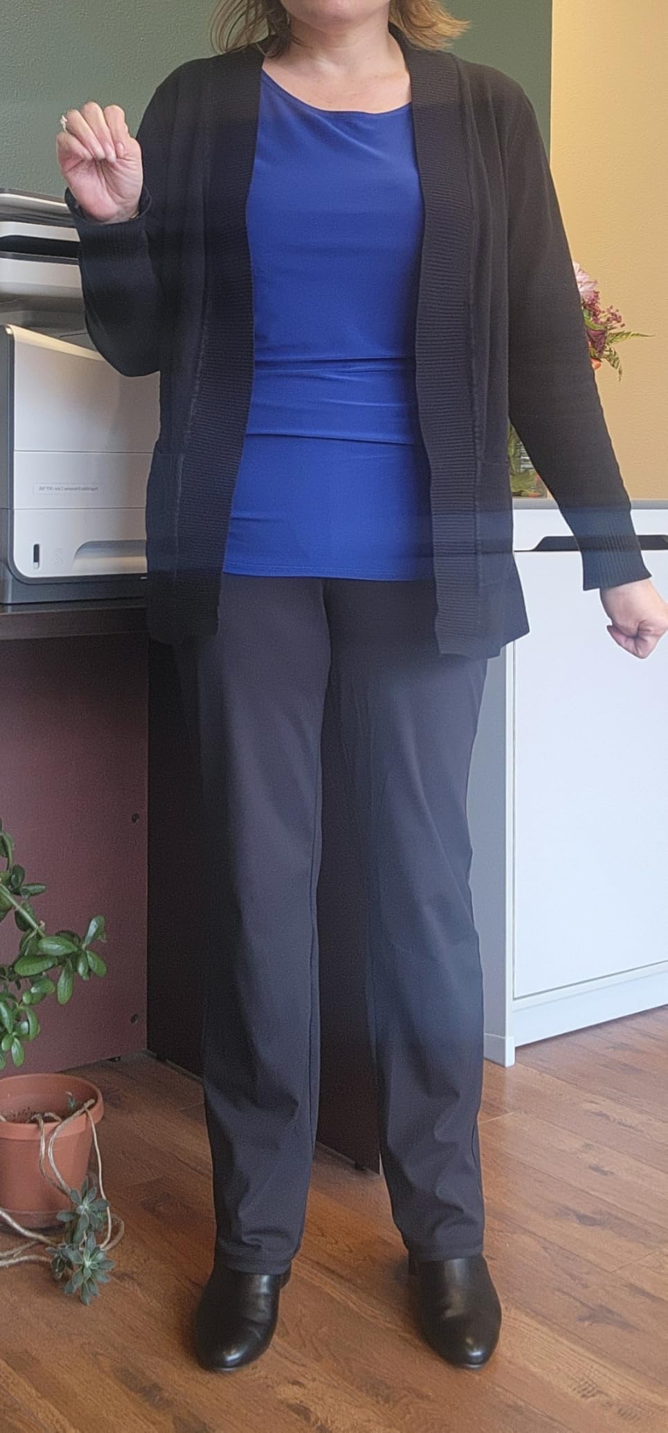 keriffe Women's Stretchy Yoga Dress Pants Straight Leg Work Office Slacks customer photo 2