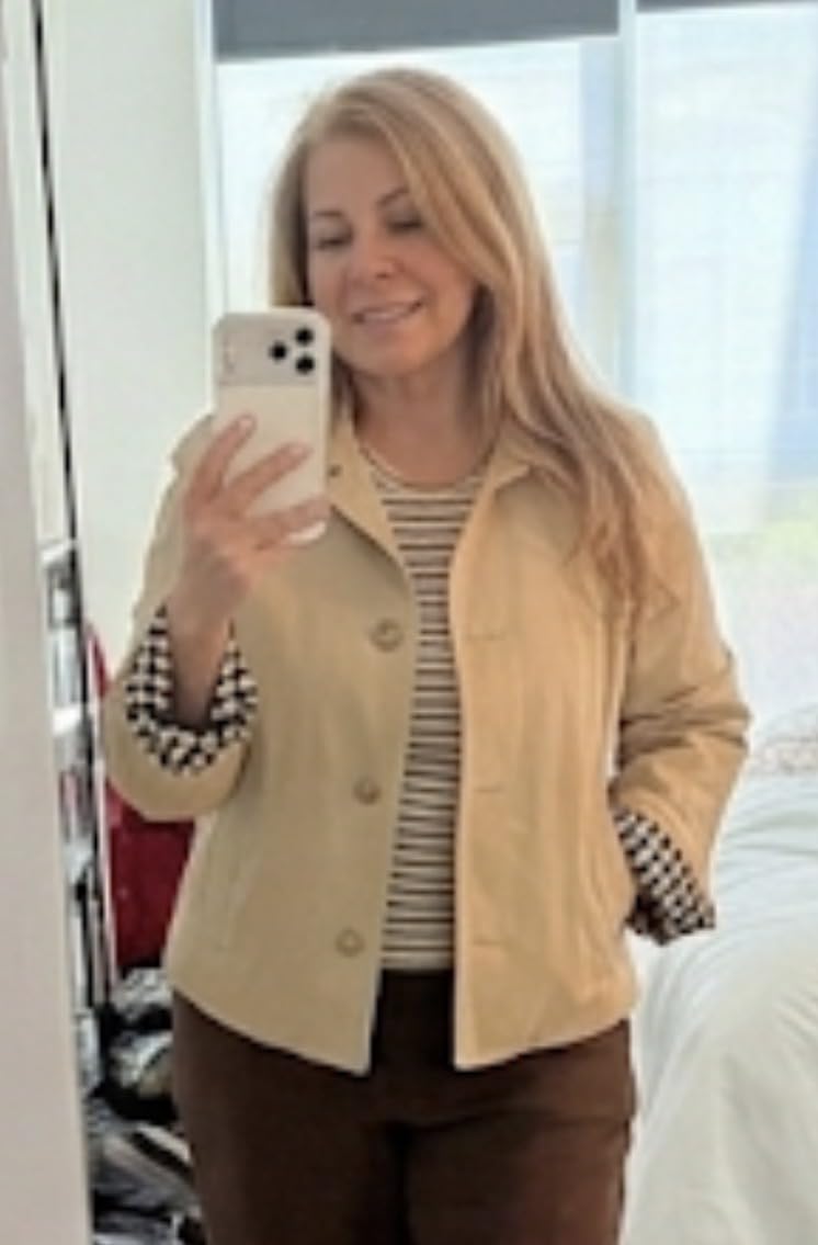 Tankaneo Womens Cropped Trench Coat Lightweight Single Breasted Jackets customer photo 1