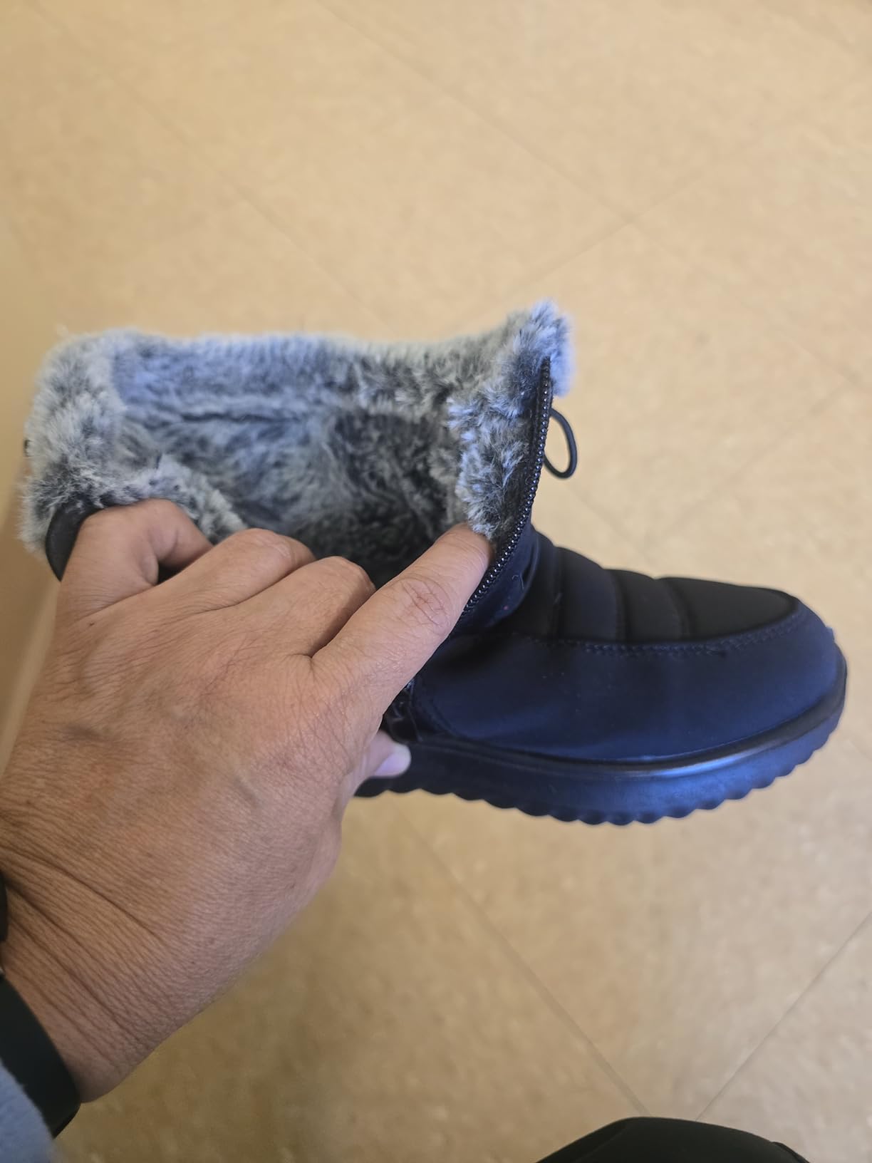 SHIBEVER Winter Boots for Women Snow: Fur Lined Warm Ankle Boots customer photo 1