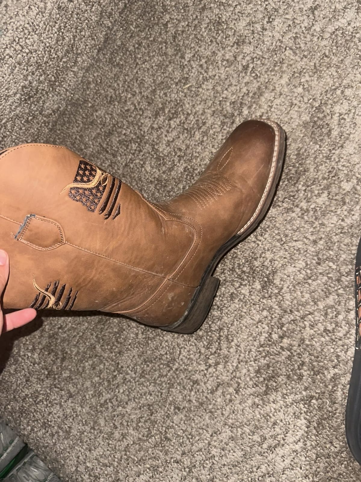 Winbird Cowboy Boots For Men Wide Square Toe Western Slip Resist Mens Boots customer photo 1