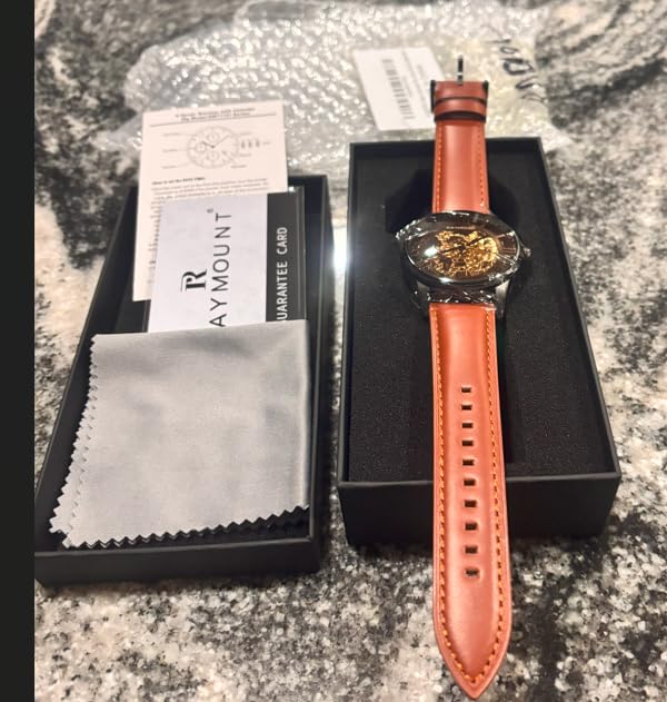 FORSINING Men's Automatic Watch with Mechanical Movement, Skeleton Dial and Leather Band customer photo 2