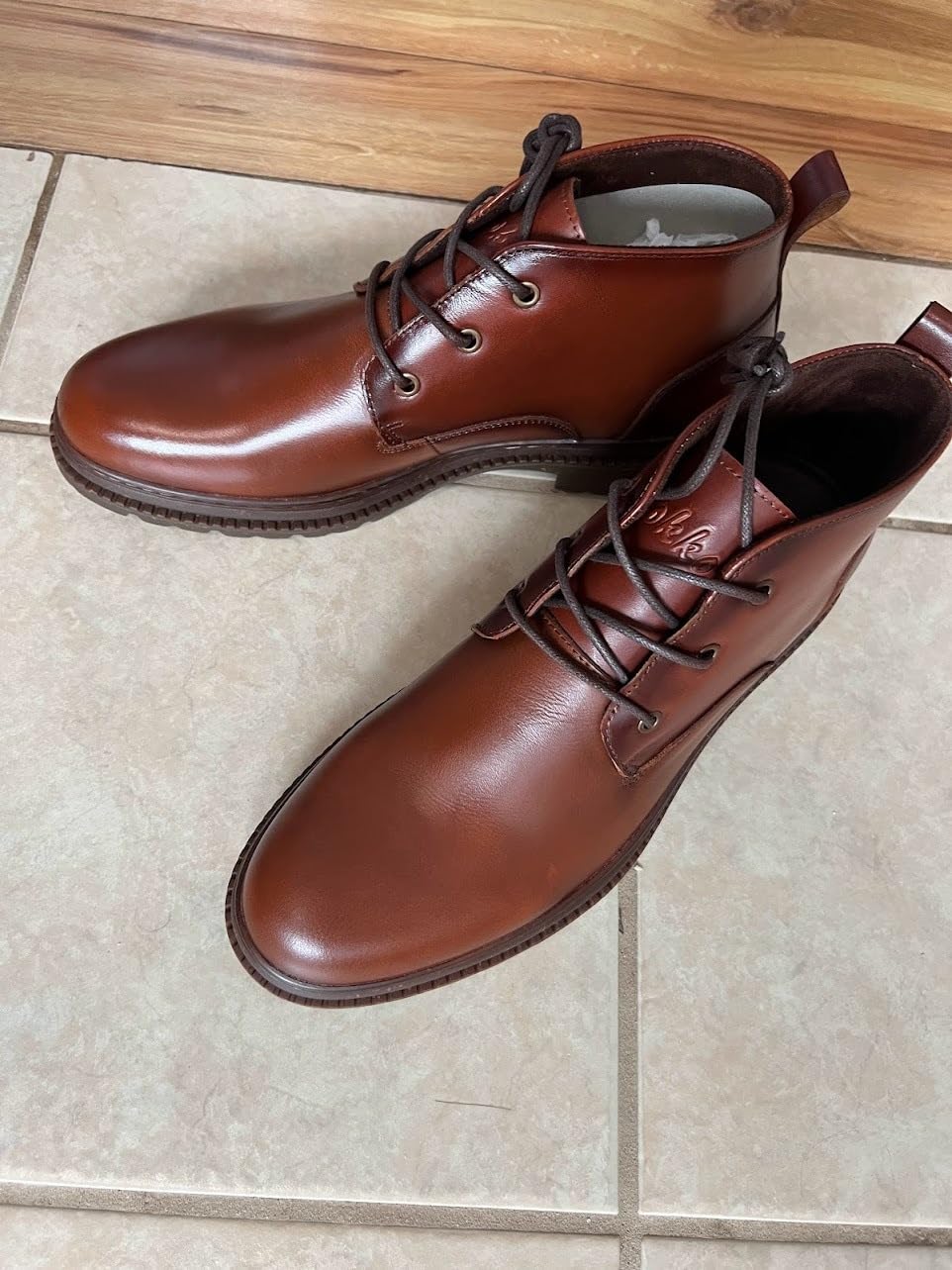 Men's Genuine Leather Chelsea Boots, Slip-on Dress Boot customer photo 2