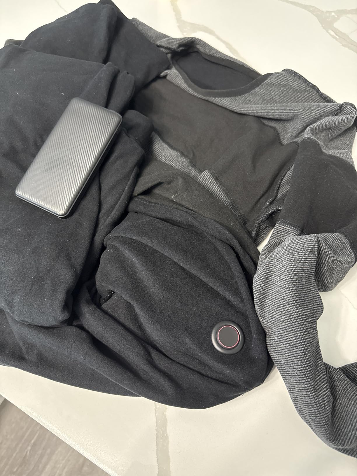 Men's Battery-Powered Heated Thermal Underwear with 2Pcs Batteries, Winter Heated Base Layer Men Hunting (Black, S) customer photo 1