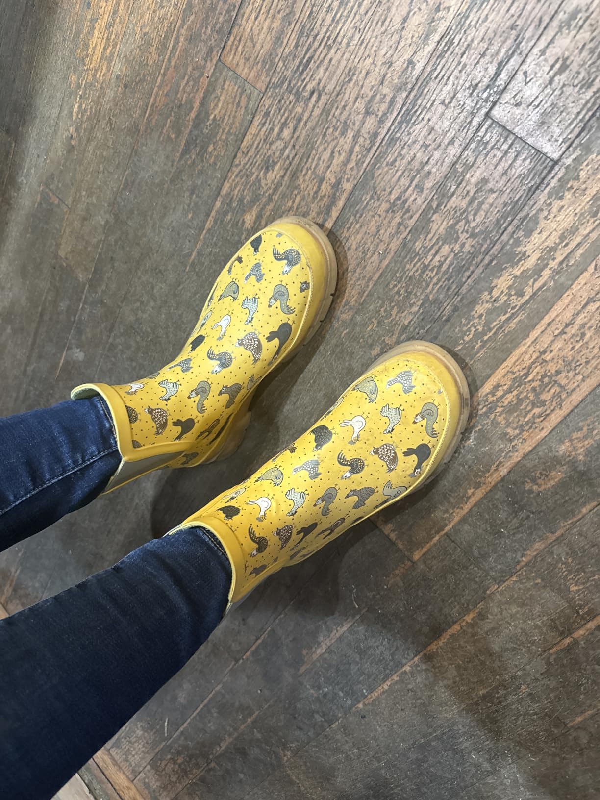 Women's Waterproof Pull-On Chelsea Rain Boot with Fun Prints customer photo 2