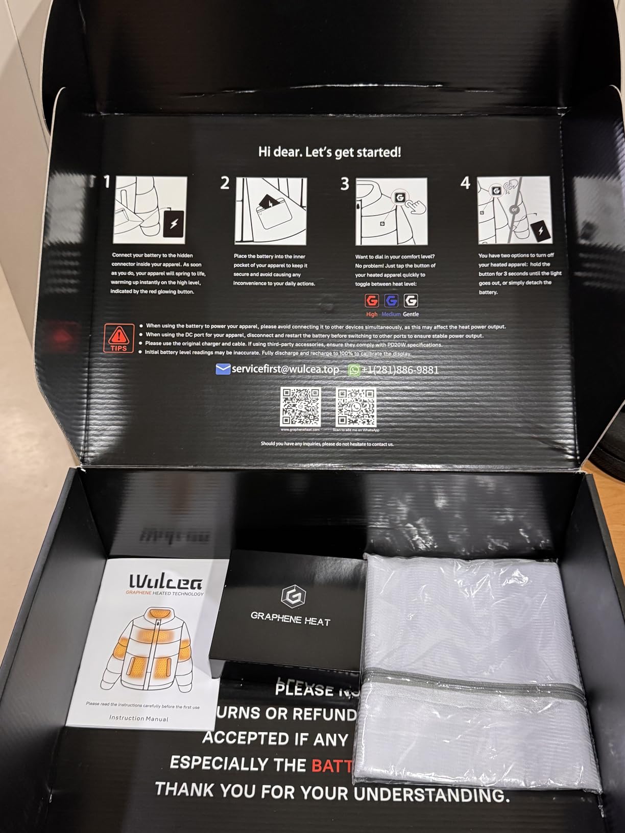 Wulcea Graphene Heated Jacket for Men Fur Lined with Large Capacity Battery Pack customer photo 2