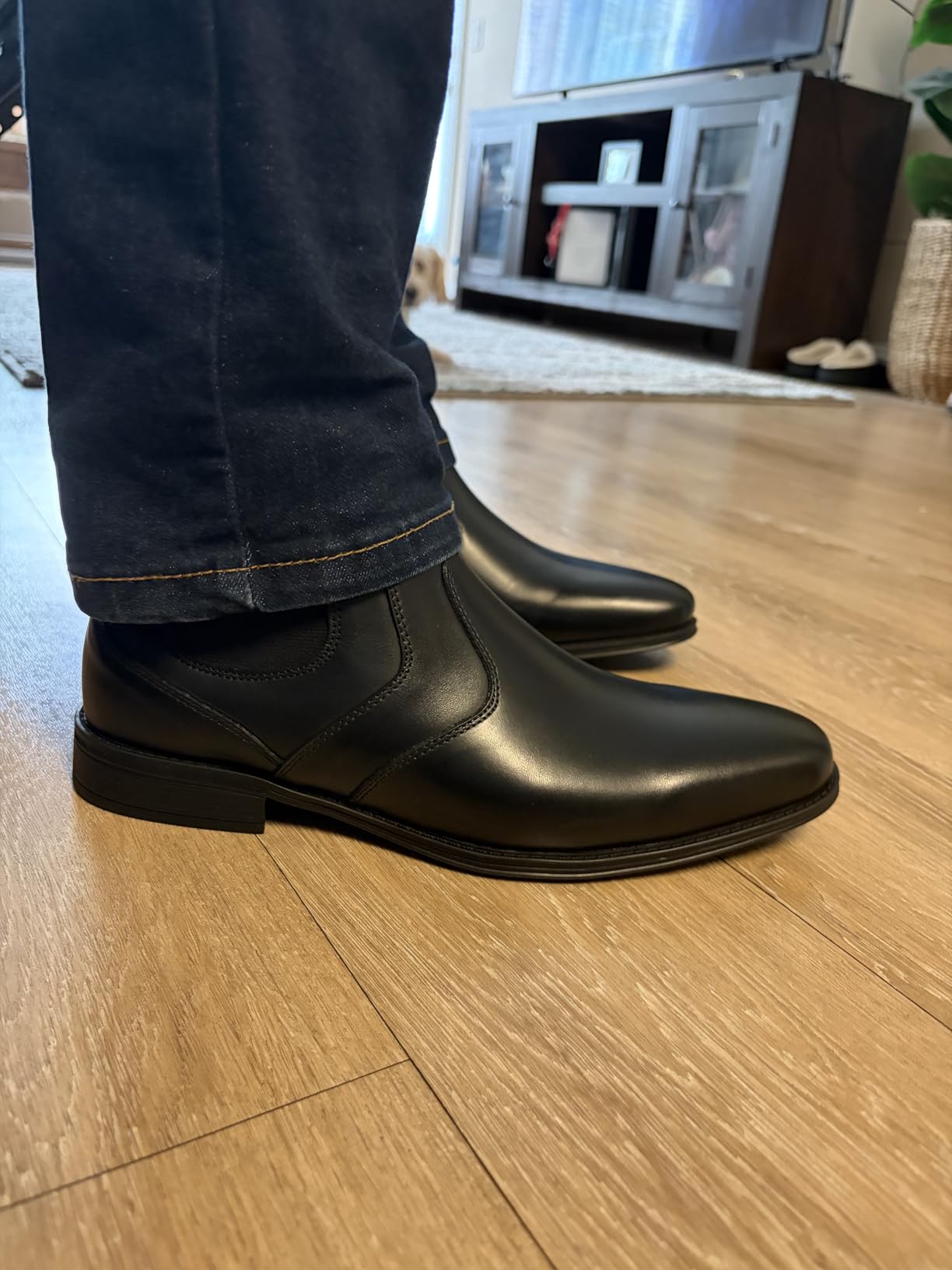 Holy dove Chelsea Boots Men - Genuine Leather,Chelsea Boots for Men with Side Zipper, Casual Slip-On Ankle Boots, Chukka & Oxford Style Dress Boots customer photo 1
