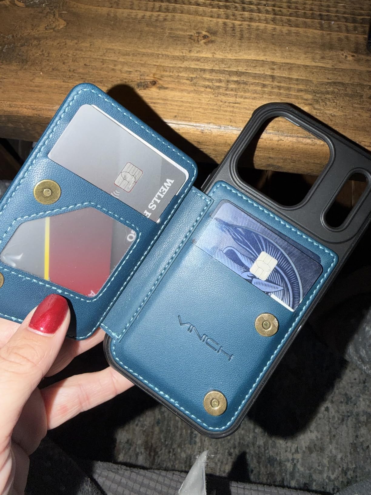 Vinich for iPhone 17 Wallet Case with Card Holder, Purple | RFID Blocking Credit Slots, Kickstand, Shockproof Flip Phone Cover, PU Leather, Double Magnetic Clasp customer photo 2