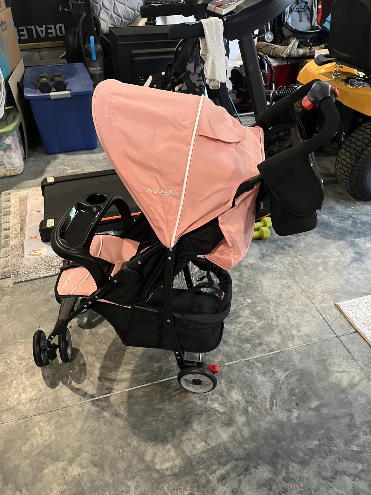 HONEY JOY Lightweight Stroller, Compact Travel Stroller for Airplane, Toddler Fold Pushchair w/Adjustable Canopy & Backrest, Storage Basket, Umbrella Stroller for Infants (Gray) customer photo 2