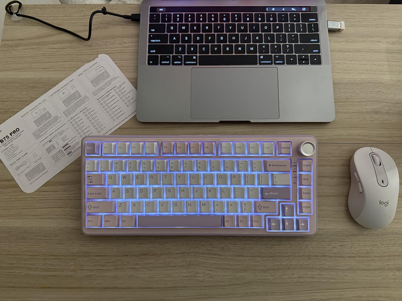 YUNZII B75 PRO 75% Wireless Mechanical Keyboard (Dark Grey,Milk Switch) customer photo 1