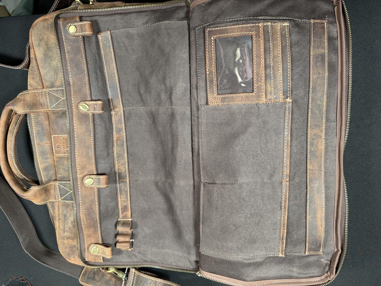 Full Grain Leather Messenger Bag for Men, 16