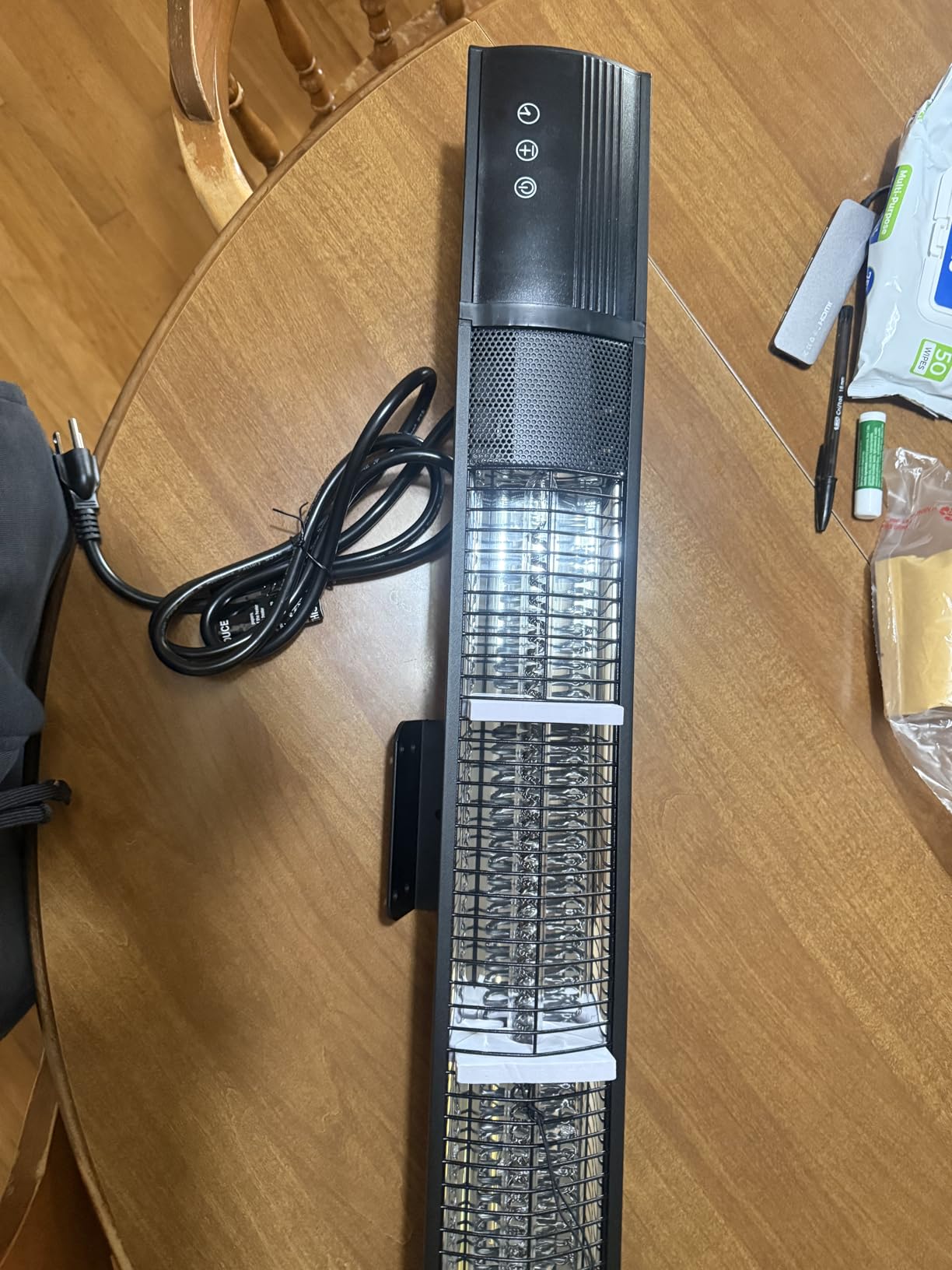 Electric Patio Heater, 1500W Outdoor Infrared Heater with Remote Control, 3 Heat Settings, IP65 Waterproof, 24H Timer, 2-Second Fast Heating for Patio, Garage, Restaurant & Indoor Use customer photo 1
