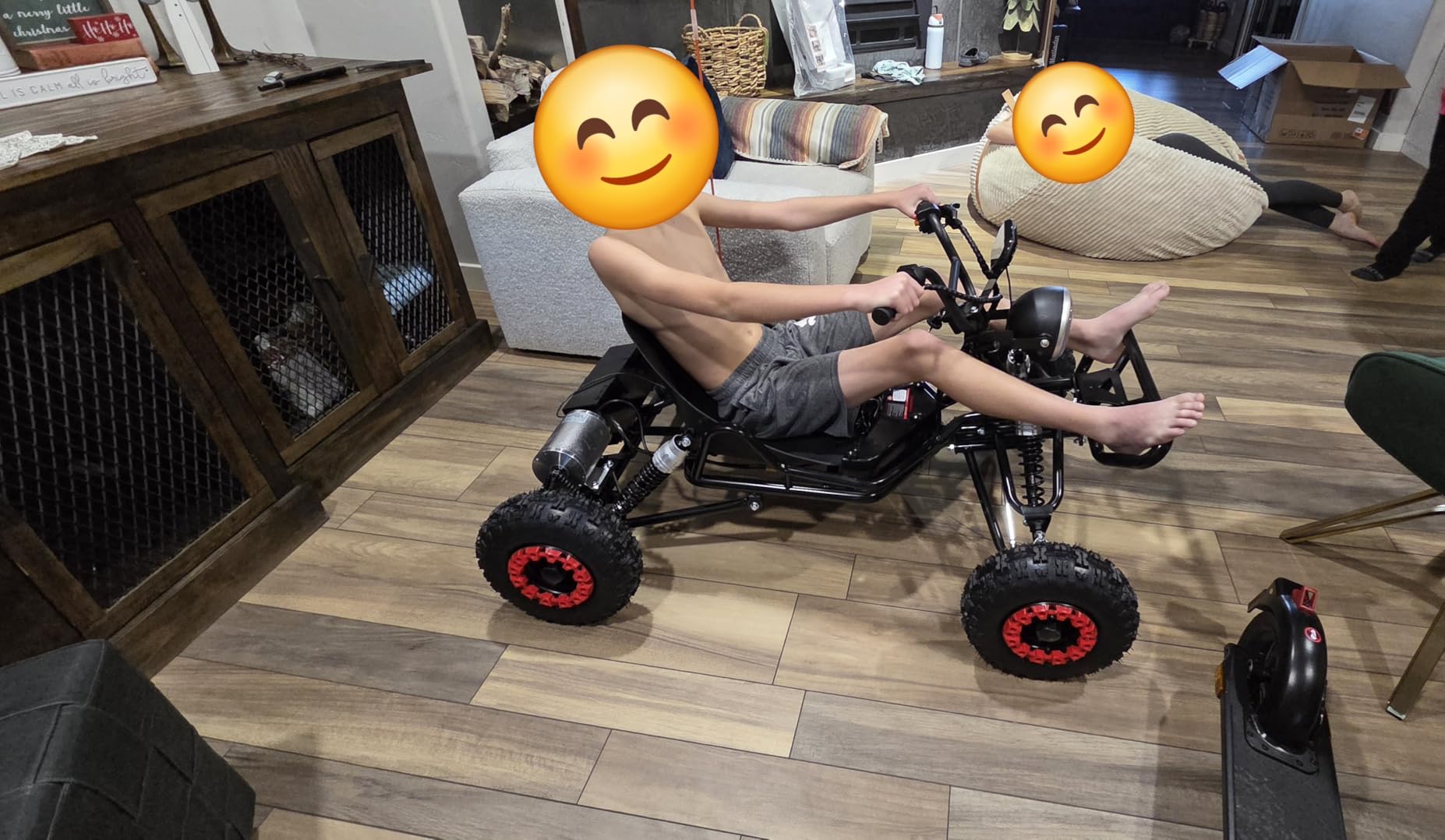 Electric Go Kart, 2000W Motor Go Kart for Adults & Kids with Premium Steel Tubular Frame, 3 Speed Off-Road Kart with 6'' Tires, Hydraulic/Rear Disc Brake, Up to 30MPH, 53.2''L*35.5''W*30''H customer photo 1