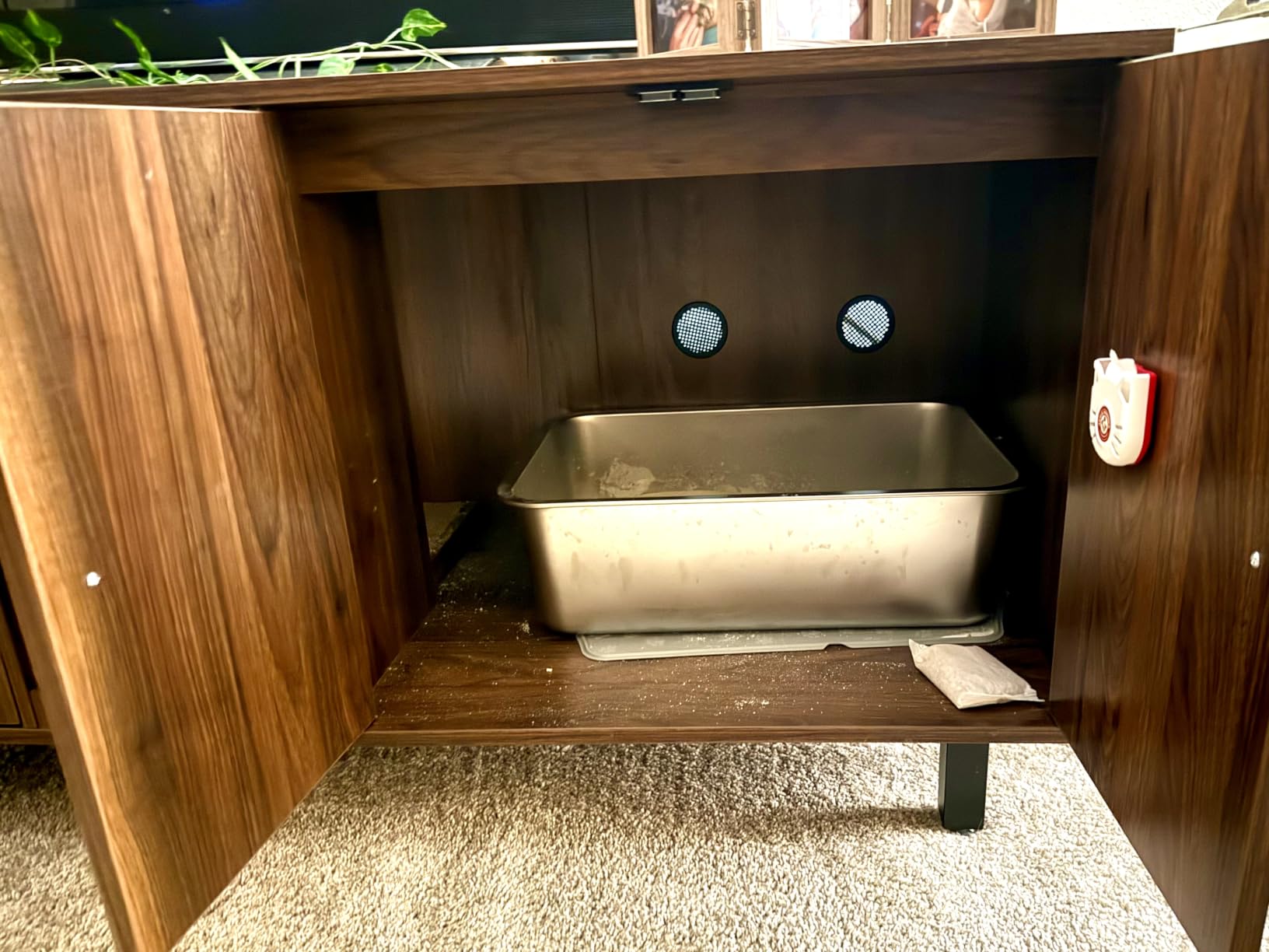 ONBRILL 59 Inches Cat Litter Box Enclosure for 2 Cats, Walnut customer photo 1