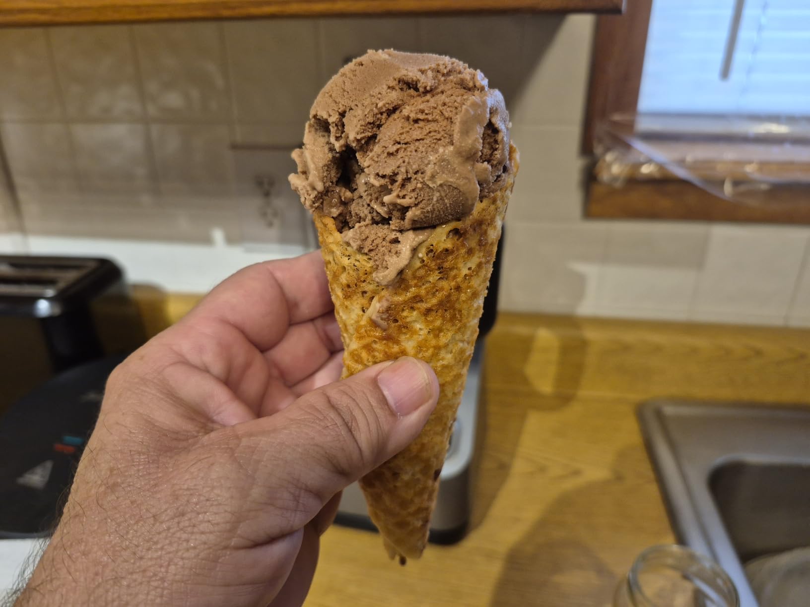 Baker's Friend Waffle Cone Maker Machine with Browning Control, 7.5” Ice Cream Cone Maker, Cone Roller & Bowl Press Included,Thin Waffle Maker Crispy, Nonstick Waffle Bowl Maker,Aqua customer photo 1