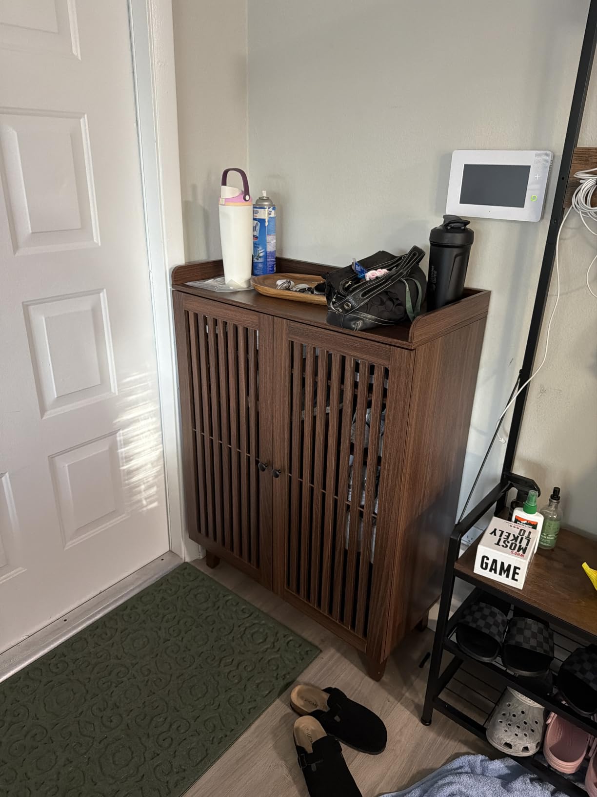IRONCK Shoe Cabinet with Slatted Doors, 6-Tier Shoe Storage Cabinet, Walnut | Adjustable Shelves, Wooden Shoe Rack Organizer for Entryway, Hallway, Closet, Living Room customer photo 1