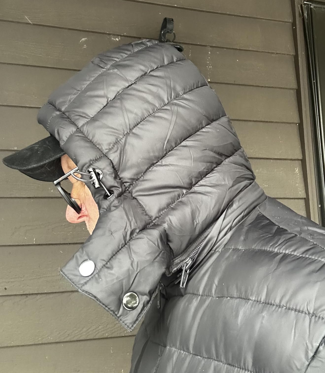 Men's Quilted Puffer Down Coat| Windproof, Waterproof, Flannel Lined, Detachable Hood, Thicken for Winter Warmth customer photo 2