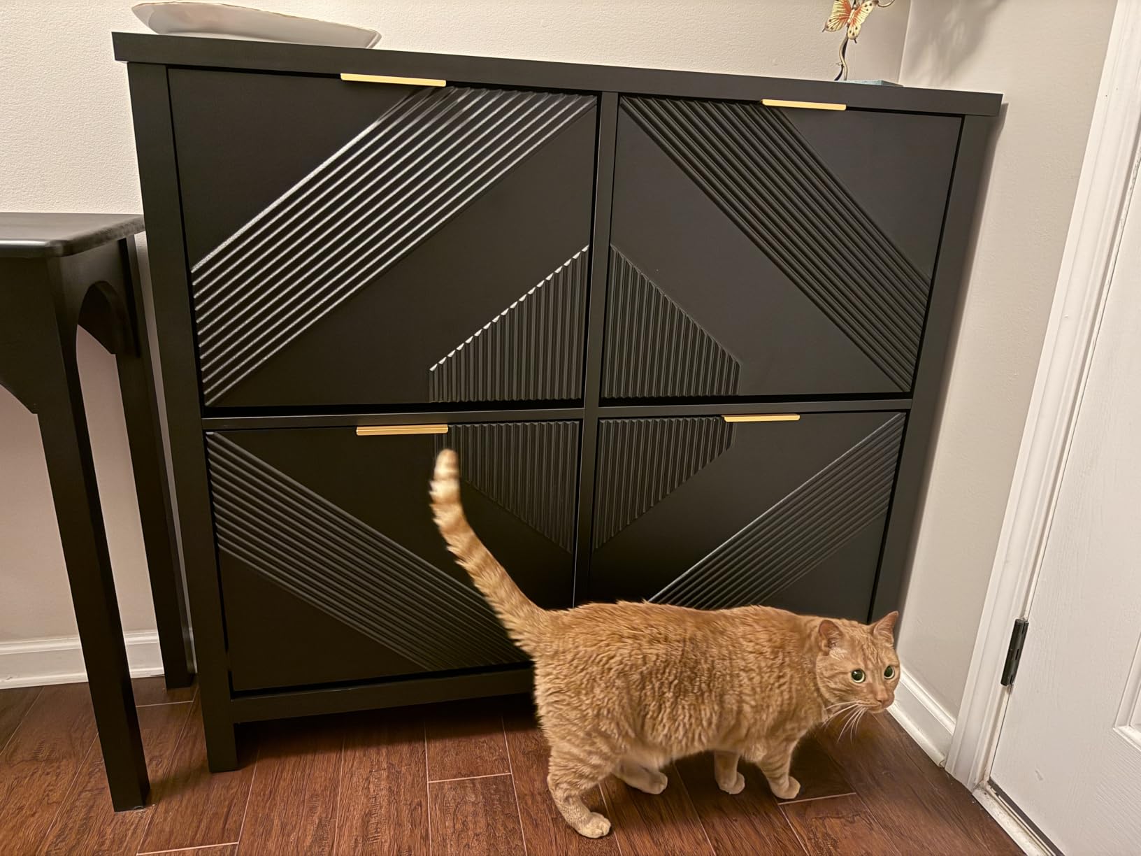 ONBRILL Shoe Cabinet with 4 Flip Drawers & Symmetric Groove Pattern customer photo 1